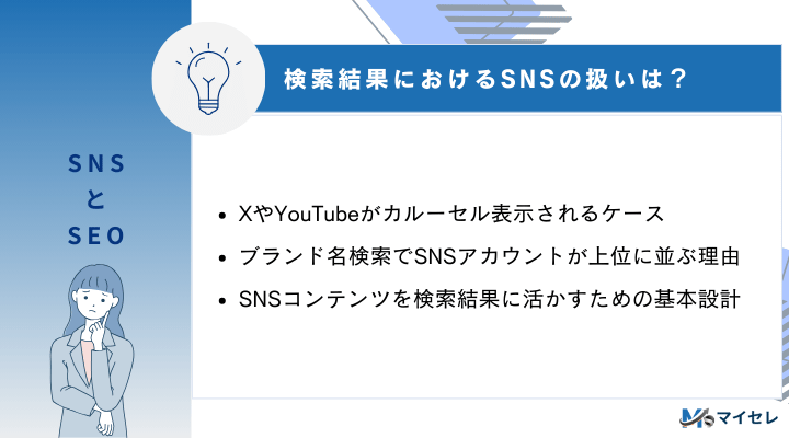 検索結果におけるSNSの扱いは?