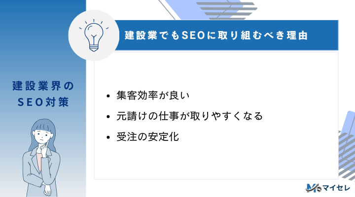 建設業でもSEOに取り組むべき理由3選