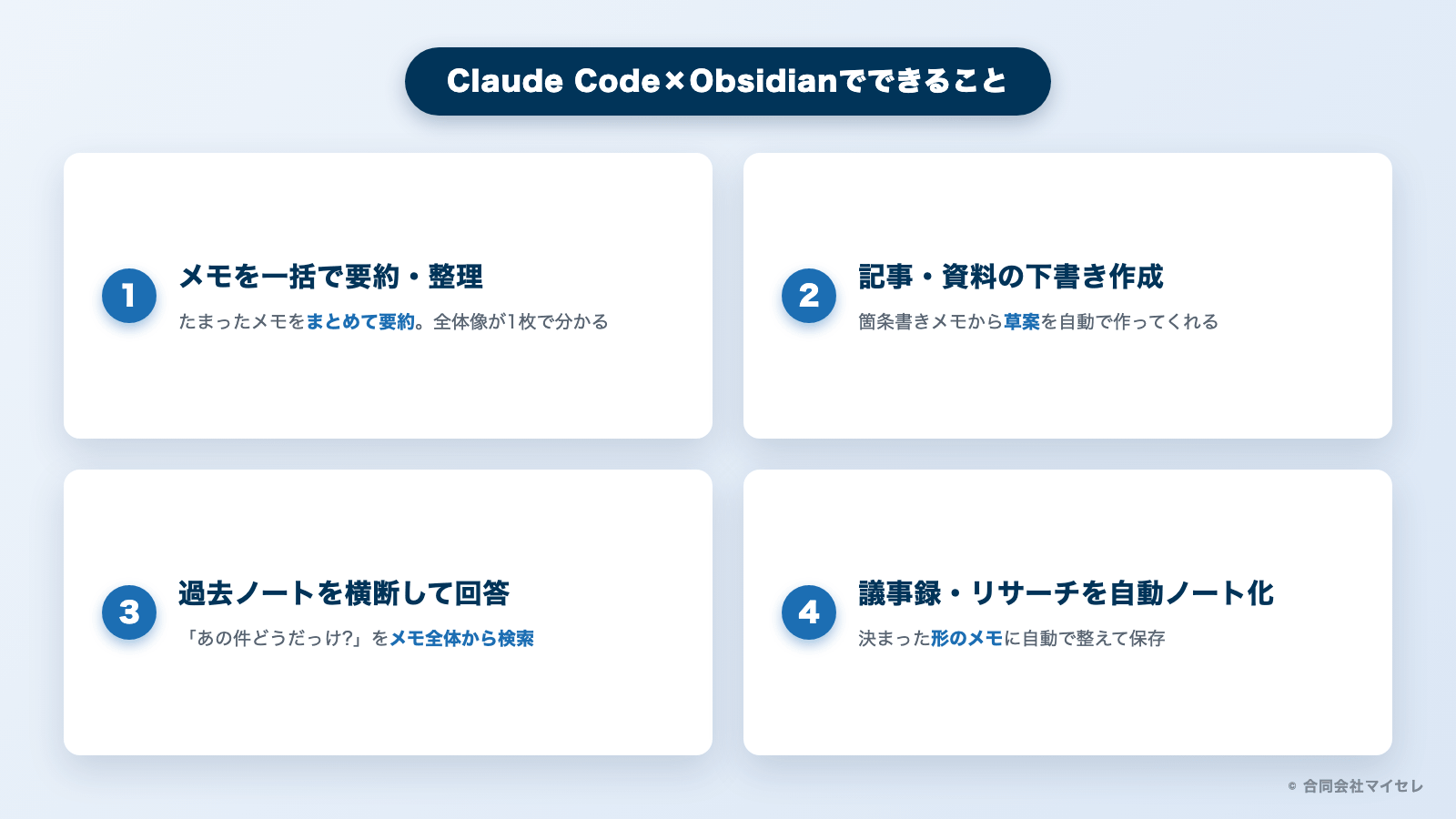 Claude CodeとObsidianの活用方法4つ