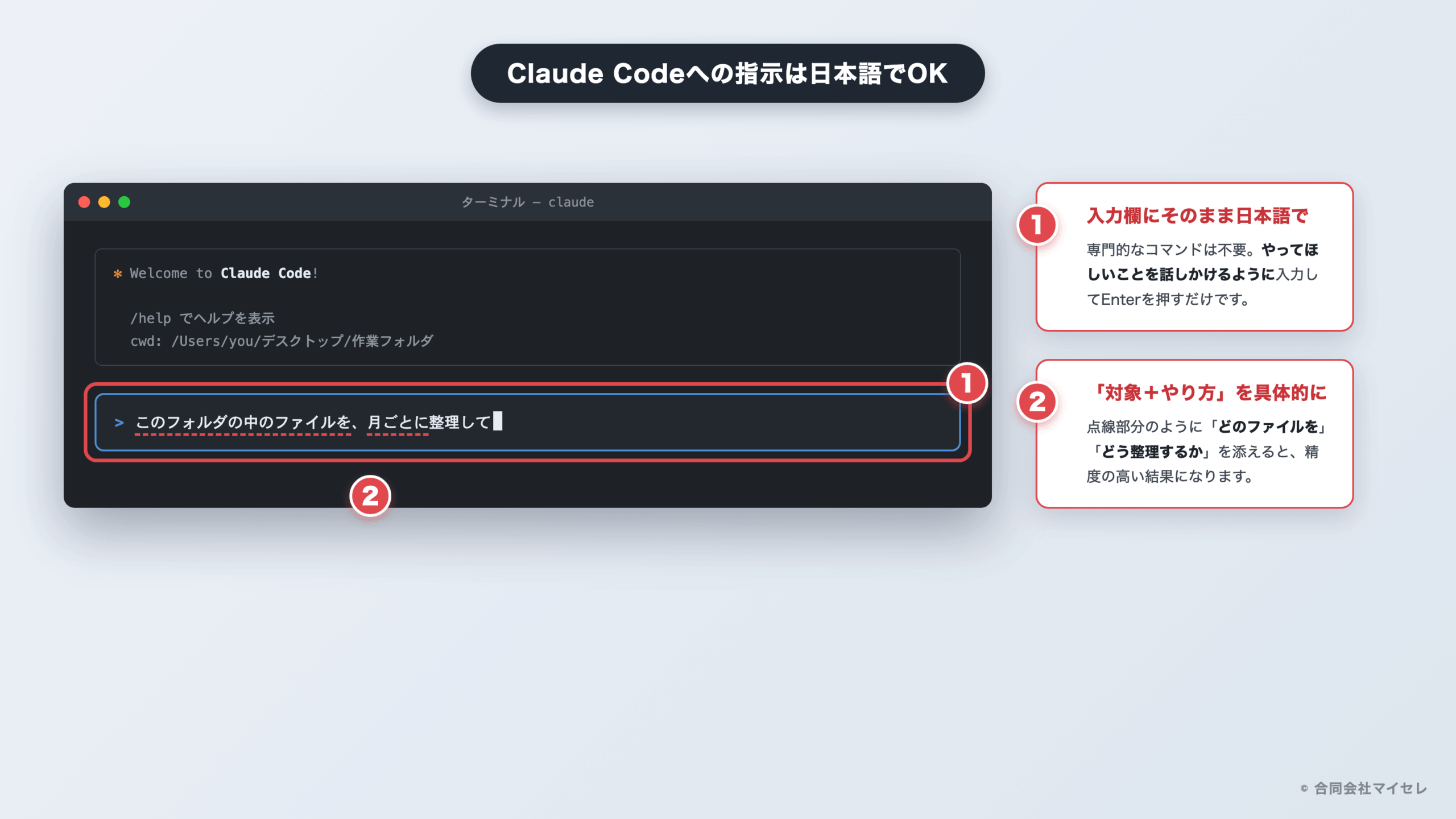 Claude Codeの日本語入力画面